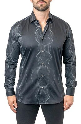 Maceoo Fibonacci Frequency Egyptian Cotton Button-Up Shirt Black at Nordstrom,