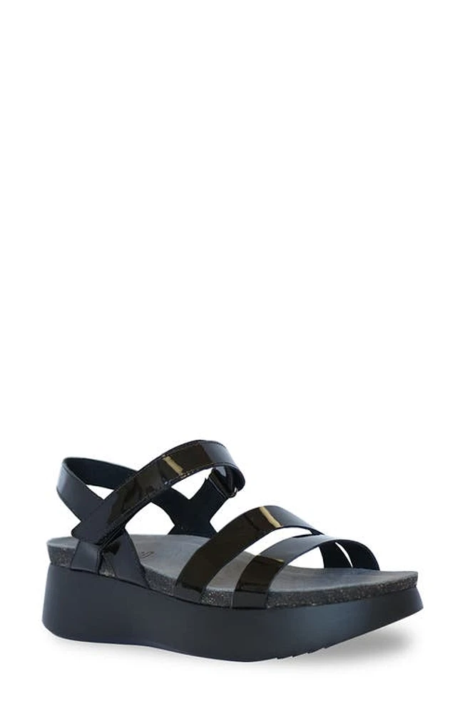 Munro Juniper Sandal in Black Patent Leather at Nordstrom, Size 7