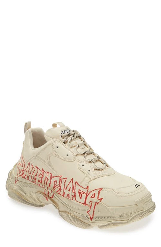 Balenciaga Triple S Sneaker Ecru/Red/Black at Nordstrom,