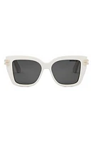 Cdior S1I 52mm Square Sunglasses in Ivory /Smoke at Nordstrom