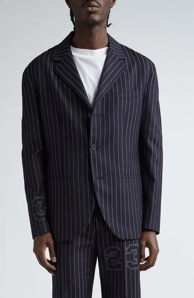 Off-White Buffalo 23 Pinstripe Virgin Wool Blend Sport Coat Salone Navy at Nordstrom, Us