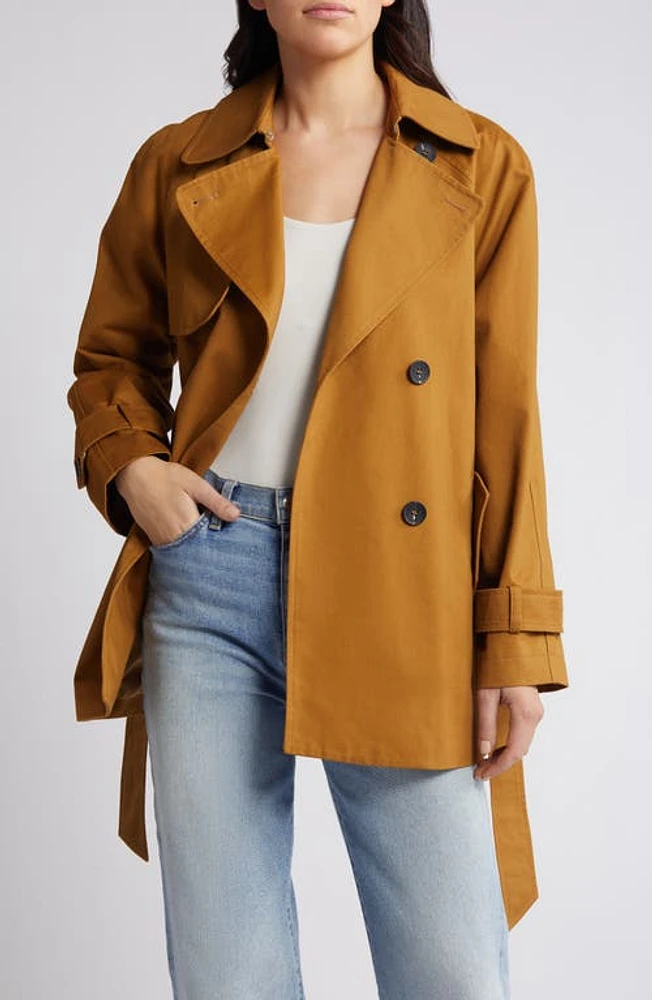 Avec Les Filles Relaxed Belted Twill Trench Coat Dark Goldenrod at Nordstrom,