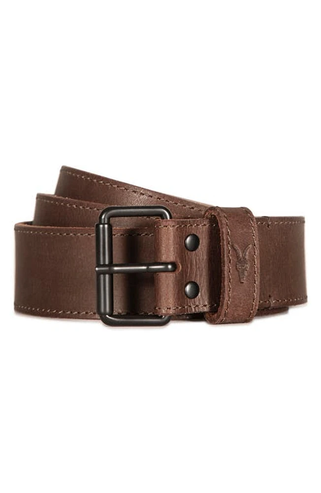 AllSaints Stitched Edge Leather Belt at Nordstrom,