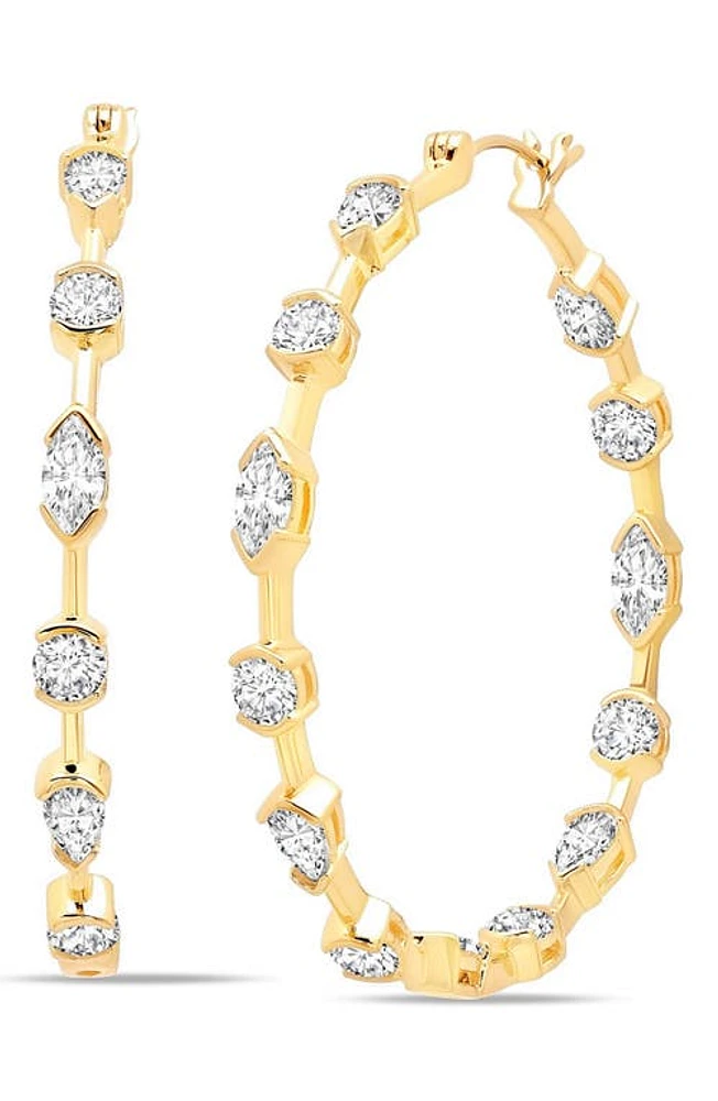 Crislu Multicut Cubic Zirconia Hoop Earrings in 18Kt Yellow Gold at Nordstrom