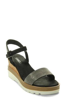 VANELi Cedra Platform Wedge Sandal Black Suede at Nordstrom,