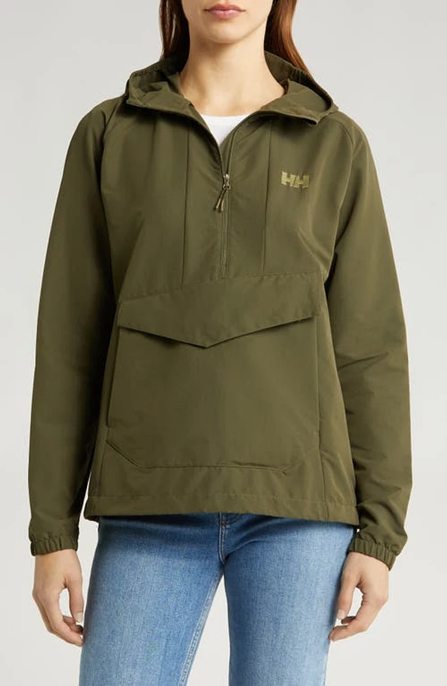 Helly Hansen Vista Hike Hooded Anorak Utility Green at Nordstrom,