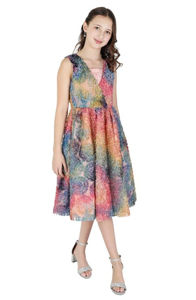 Christian Siriano Kids' Ombré Soutache Dress Multi at Nordstrom,