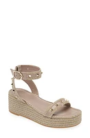 Valentino Garavani Rockstud Torchon Espadrille Wedge Sandal Poudre at Nordstrom,