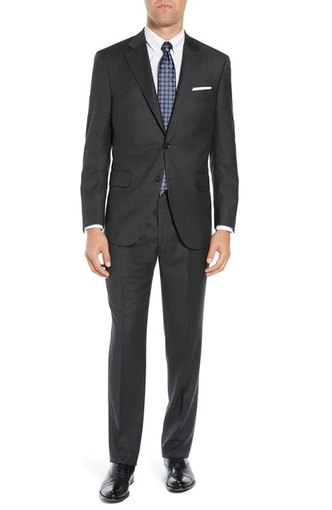 Peter Millar Classic Fit Wool Suit Charcoal at Nordstrom,