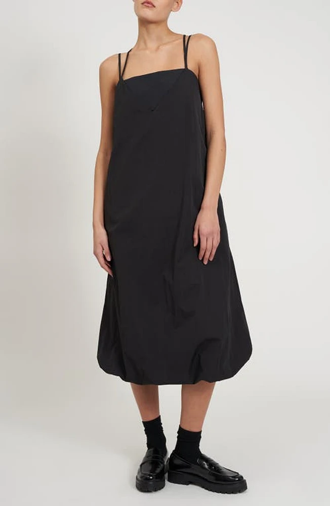 Rebecca Minkoff Freddie Bubble Hem Midi Dress True Black at Nordstrom,