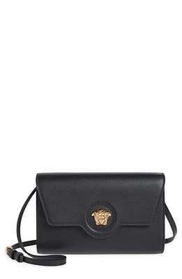 Versace La Medusa Leather Wallet on a Strap in Black-Versace Gold at Nordstrom