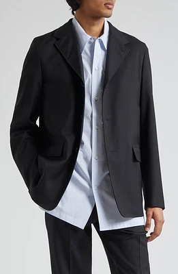 Jil Sander Slim Fit Deconstructed Wool Blazer 001 Black at Nordstrom, Us