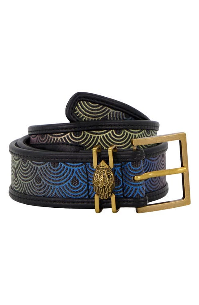 Kurt Geiger London Shoreditch Faux Leather Belt Black/Brass at Nordstrom,