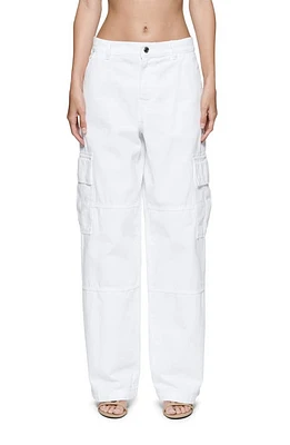 PURPLE BRAND Baggy Wide Leg Cargo Jeans White at Nordstrom,