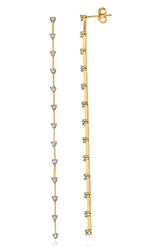 Crislu Cubic Zirconia Bar Earrings in Gold at Nordstrom