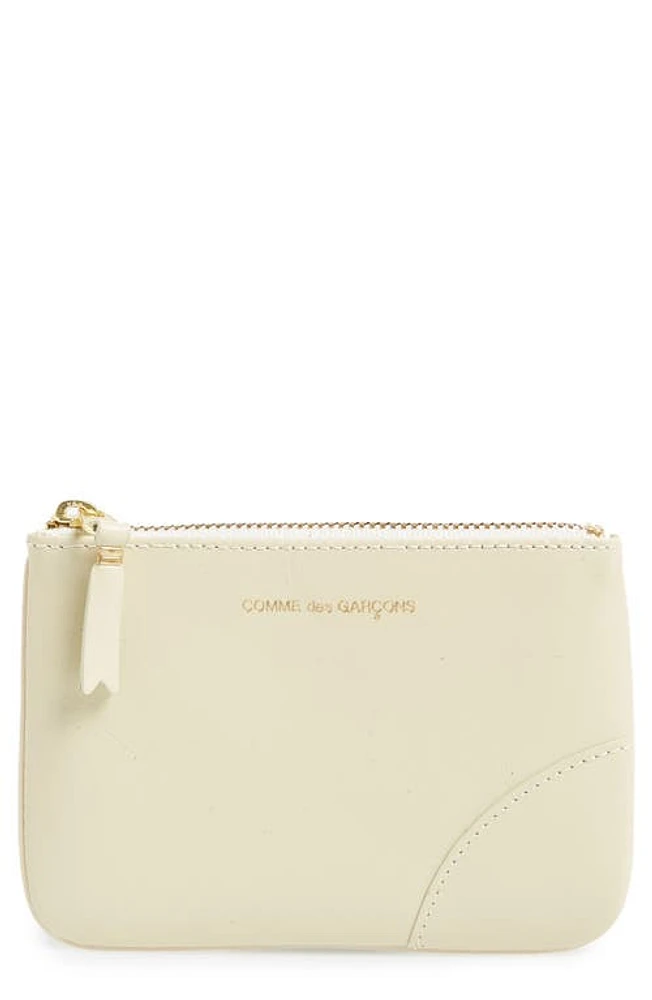 Comme des Garçons Wallets Small Classic Leather Zip-Up Pouch in Off White at Nordstrom