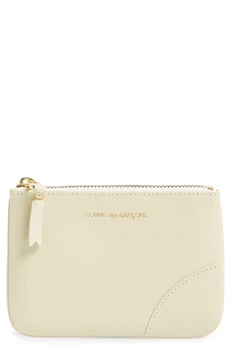 Comme des Garçons Wallets Small Classic Leather Zip-Up Pouch in Off White at Nordstrom