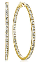 Crislu Inside Out Cubic Zirconia Hoop Earrings in Gold at Nordstrom