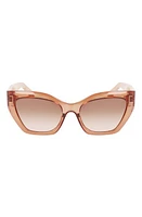 FERRAGAMO Gancini 54mm Rectangular Sunglasses in Transparent Brown at Nordstrom