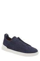 ZEGNA Triple Stitch Suede Slip-On Sneaker Quartz Blue at Nordstrom,