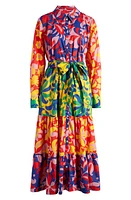 Boden Paisley Tiered Shirtdress in Abstract Tulip Hotch at Nordstrom, Size 8