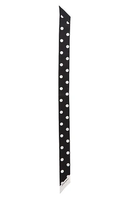 Dolce & Gabbana Polka Dot Stripe Silk Twilly Scarf in Pois/Righe Nero at Nordstrom