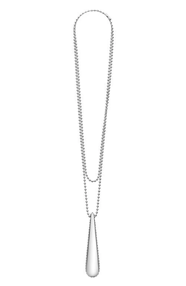 LAGOS Signature Caviar Long Teardrop Pendant Necklace in Silver at Nordstrom