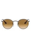 Ray-Ban 50mm Small Gradient Round Sunglasses in Gunmetal at Nordstrom