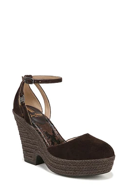 Sam Edelman Nati Platform Ankle Strap Pump Chocolate Brown at Nordstrom,