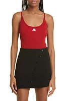 Courrèges Logo Rib Tank Top at Nordstrom,