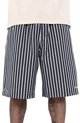 Round Two Easy Stripe Cotton Shorts Navy at Nordstrom,