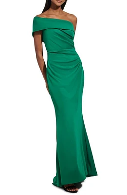 Eliza J Off the Shoulder Fit & Flare Gown Green at Nordstrom,