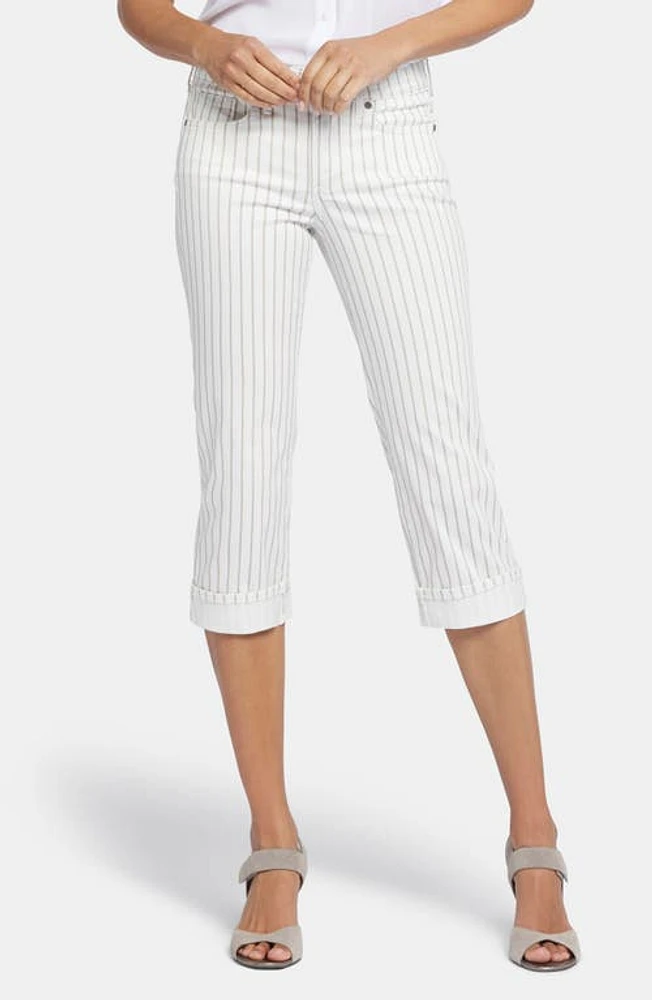 NYDJ Marilyn Stripe Cuffed Straight Leg Capri Jeans Beach Cruise at Nordstrom,