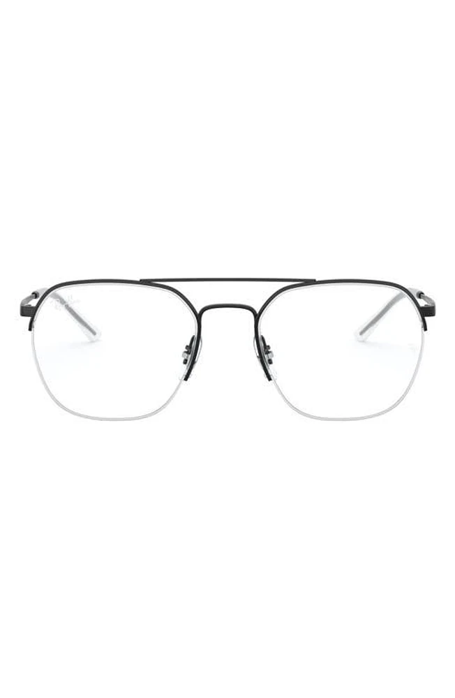 Ray-Ban Unisex 53mm Semi Rimless Optical Glasses in Black at Nordstrom