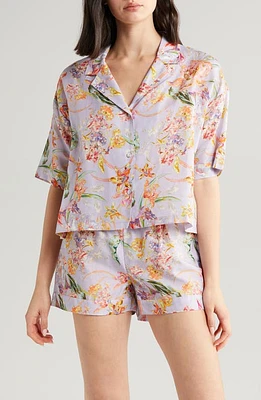 Papinelle Bailey Luxe Cotton & Silk Short Pajamas Misty Lilac at Nordstrom,