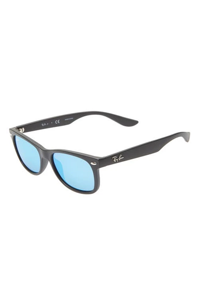 Ray-Ban Junior 47mm Wayfarer Mirrored Sunglasses in Black/Blue Mirror at Nordstrom