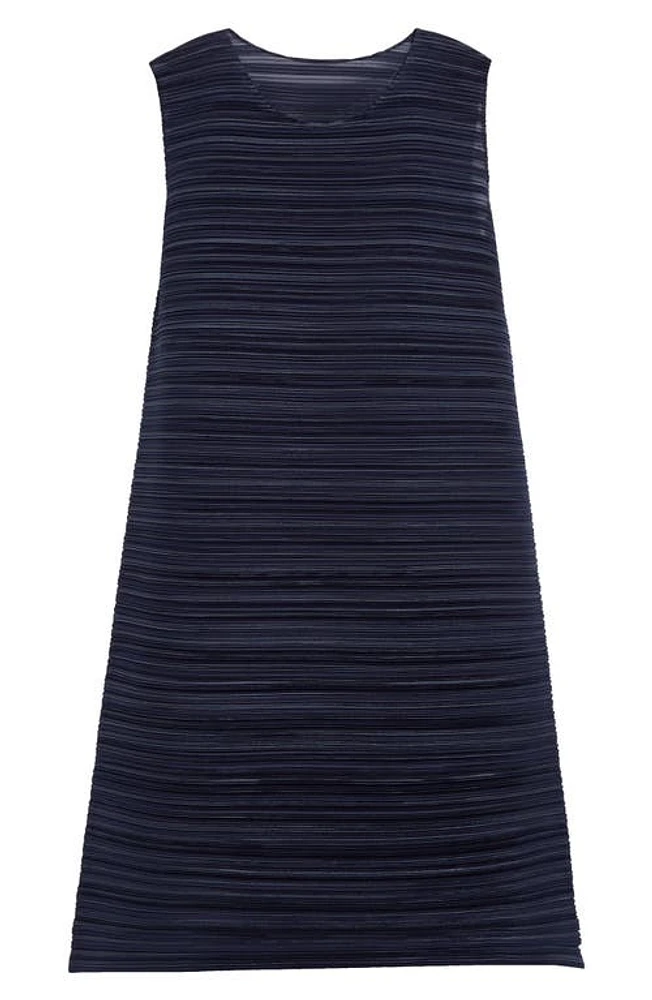 Pleats Please Issey Miyake Sheer Bounce Sleeveless Dress Dark Navy at Nordstrom,