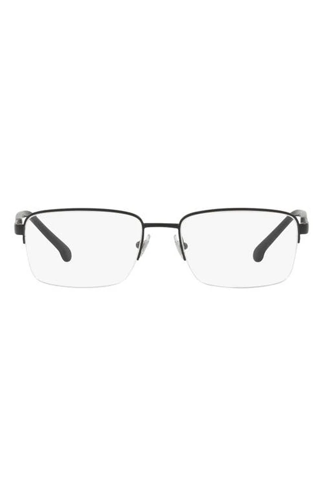 Brooks Brothers 56mm Rectangular Optical Glasses in Matte Black at Nordstrom