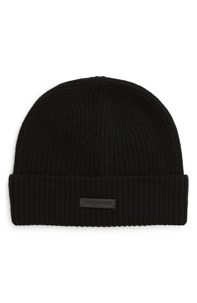 Fear of God Rib Cashmere Beanie in Black at Nordstrom