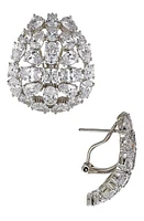 Nadri Shine On Button Stud Earrings in Rhodium at Nordstrom