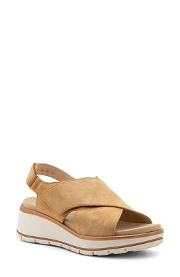 ara Santiago Slingback Platform Wedge Sandal Caramel at Nordstrom,