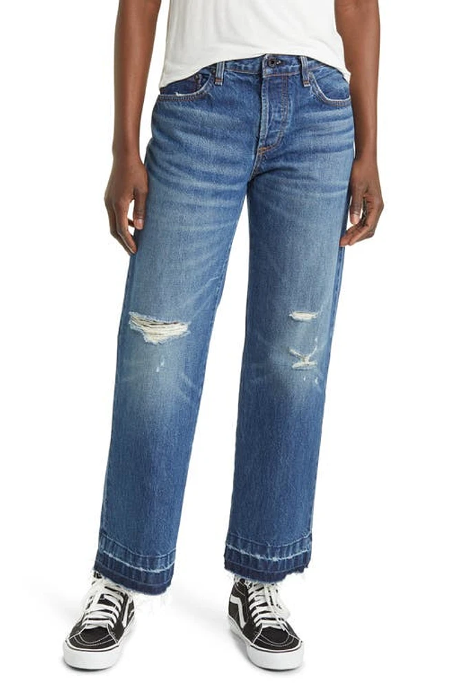 ASKK NY Ripped Low Rise Straight Leg Jeans Aspen at Nordstrom,