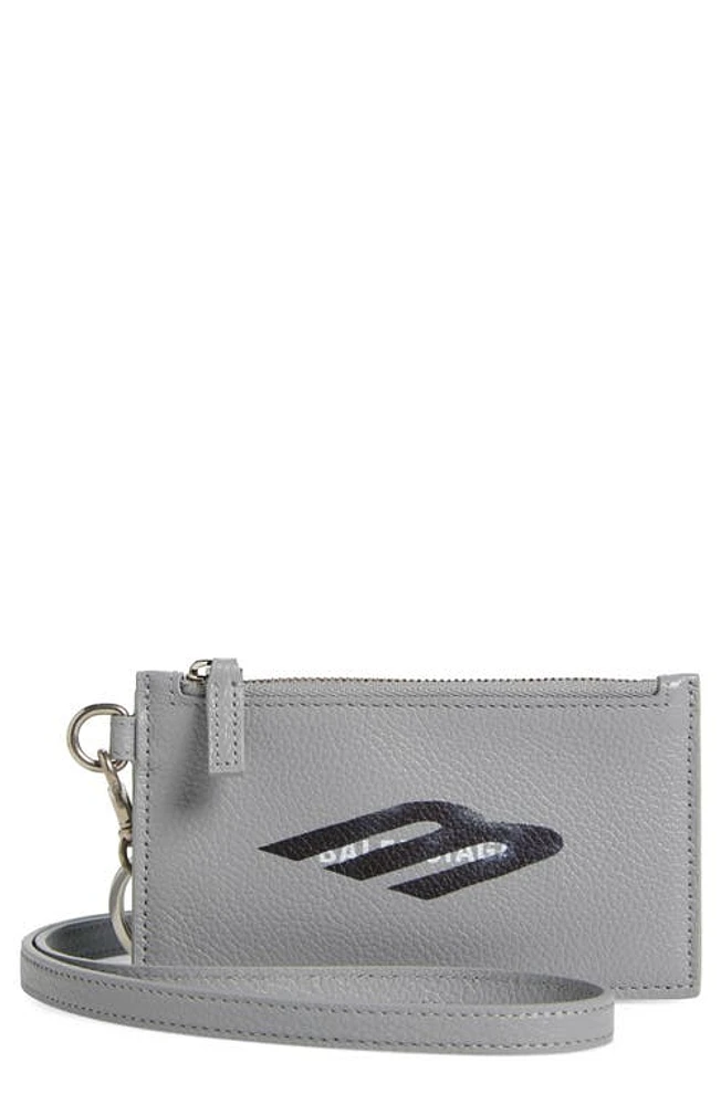 Balenciaga Cash & Card Case on a Key Ring in Heather Grey at Nordstrom