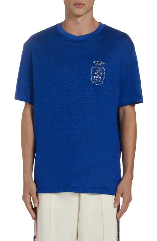 Golden Goose Journey Linen Graphic T-Shirt Mazarine Blue at Nordstrom,