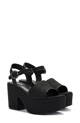 Larroudé Miso Platform Sandal Black at Nordstrom,