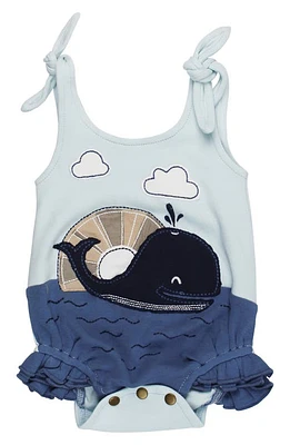 L'Ovedbaby Whale Appliqué Sleeveless Organic Cotton Bodysuit at Nordstrom,