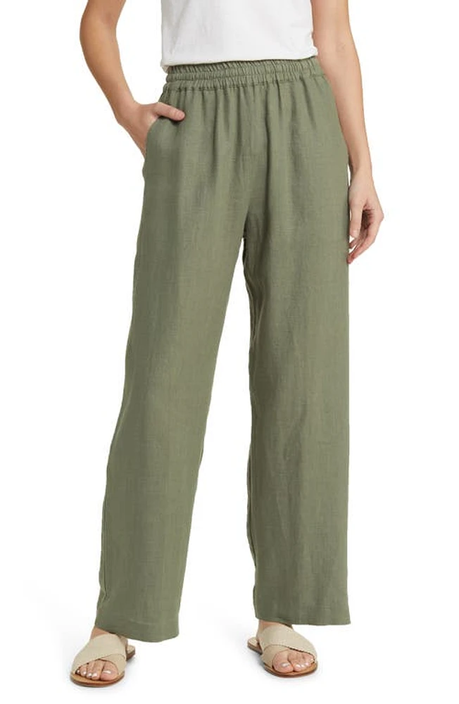 XÍRENA Atticus Pull-On Linen Pants Mossy at Nordstrom,