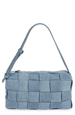 Bottega Veneta Cassette Intrecciato Denim Shoulder Bag in Indigo Washed-Silver at Nordstrom