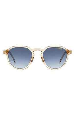 Carrera Eyewear 50mm Round Sunglasses in Beige/Blue Shaded at Nordstrom