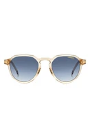 Carrera Eyewear 50mm Round Sunglasses in Beige/Blue Shaded at Nordstrom